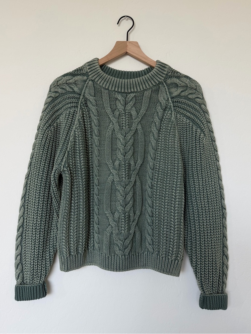 Free People Frankie Cable Knit Cotton Sweater - Picture 3 of 6